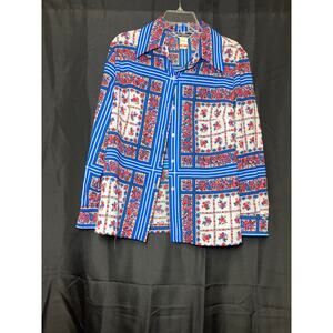 Alex Colman Sportswear Vintage Floral Button Down Shirt Size 18 Women's